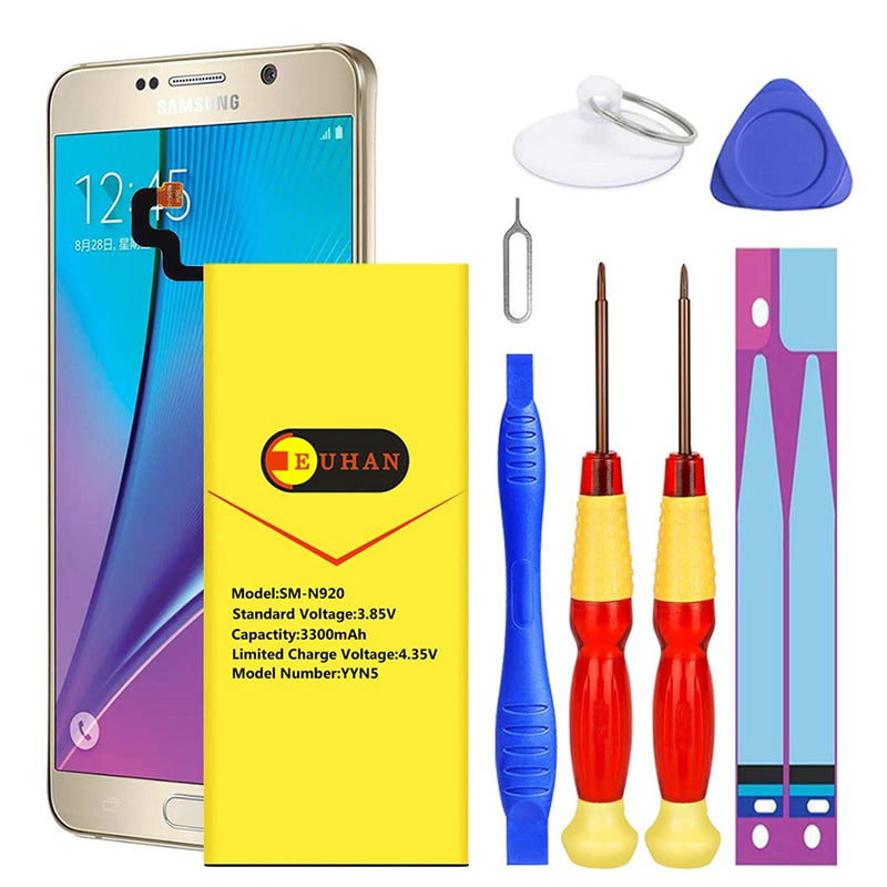 Galaxy Note 5 Battery 3200Mah Internal Li Ion Polymer Replacement Battery For Samsung Galaxy Note 5 Sm N920 N920T N920A N920P N920V Eb Bn920Abe With Repair Kit Tools24 Month