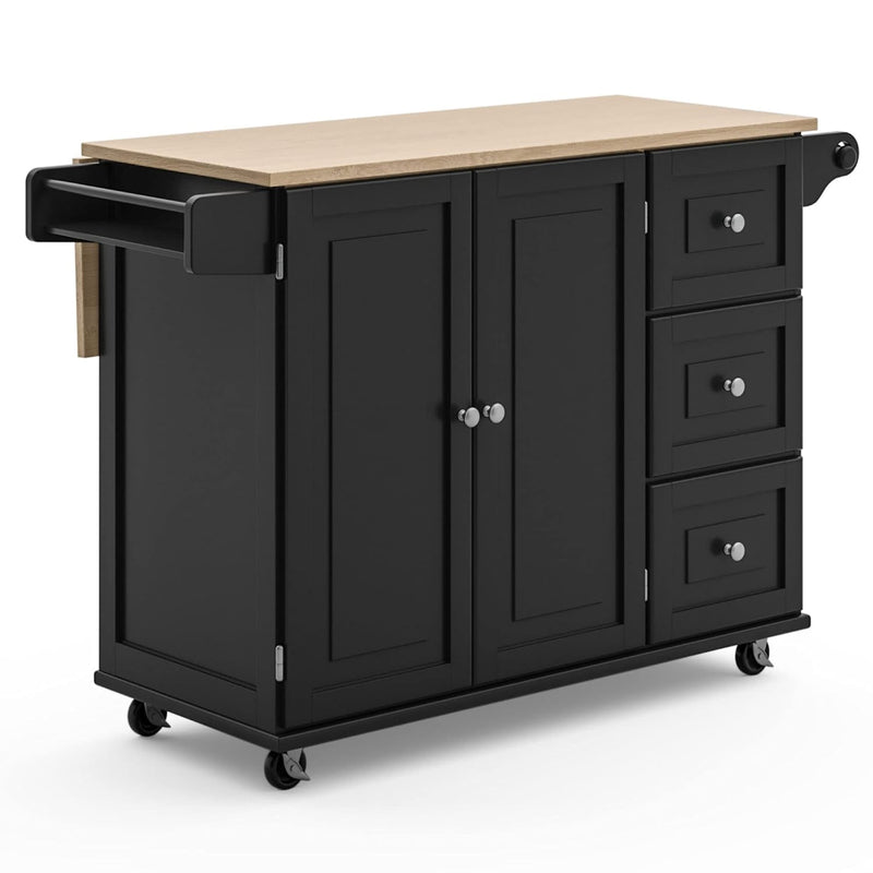 Rolling Mobile Kitchen Island With Storage And Towel Rack