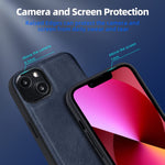 X Level For Iphone 13 Case Anti Scratch Premium Leather Soft Tpu Bumper Shockproof Protective Phone Cover Case For Iphone 13 6 1 Inch Blue