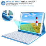 Ipad 7Th Generation Case With Keyboard Ipad 10 2 2019 Keyboard Case With Pencil Holder Auto Sleep Wake Smart Cover With Wireless Detachable Wireless Keyboard For Ipad 7Th Gen 10 2 Inch Tablet Case