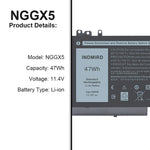 Nggx5 Laptop Battery For Dell Latitude 12 E5270 14 E5470 15 E5570 Precision M3510 P48F001 Series Notebook Replacement Jy8D6 0Jy8D6 954Df W9Fnj Rdrh9 Jy8Df 451 Bbum 451 Bbuj 11 4V 47Wh