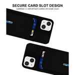 Silicone Card Case Compatible With Iphone 13 6 1Inch Shock Absorbing Protective Case With Card Holder Easy To Take Out Soft Slim Wallet Case Compatible With Iphone 13 2021 Release Black