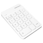 Macally Wireless Bluetooth Numeric Keypad For Laptop Apple Mac Imac Macbook Pro Air Ipad Windows Pc Tablet Or Desktop Computer Rechargeable 18 Key Bluetooth Number Pad White