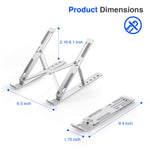 Omoton Laptop Stand Adjustable Aluminum Laptop Tablet Stand Foldable Portable Desktop Holder Compatible With All Laptops Up To 14 Inch