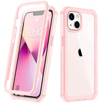 Pakoyi Designed For Iphone 13 Case Full Body Bumper Case With Built In Anti Scratch Screen Protector Slim Clear Shockproof Dustproof Lightweight Cover Case For Iphone 13 6 1 Inch Pink
