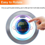 Magnetic Levitation Floating Globe Levitating O Shape Globe With Led Lights For Educational Home Office Desk Decor Birthday Holiday Party Chirstmas Gift 4Inches Globe