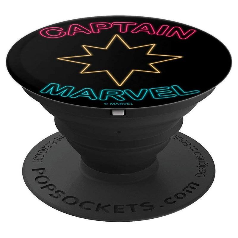 Marvel Captain Marvel Movie Neon Logo Grip And Stand For Phones And Tablets