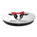 Heifer Please Cow With Red Bandana Sarcastic Black White Grip And Stand For Phones And Tablets