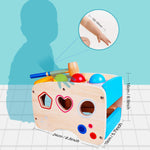 Hamme Pounding Toys Wooden Educational Toy Xylophone Shape Sorter Birthday Gift For 1 2 3 Years Boy Girl Baby Toddler Kids Developmental Montessori Learning Ball Toy Fine Motor
