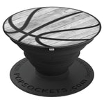 Black Basketball On Vintage Gray Look Grip And Stand For Phones And Tablets