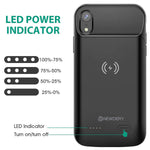 Upgraded Iphone Xr Battery Case Qi Wireless Charging Compatible 6000Mah Slim Extended Rechargeable External Portable Charger Case Compatible Iphone Xr 6 1 Inches Black
