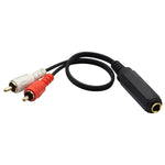 Zdycgtime 6 35Mm To 2 Rca Y Splitter Cable Gold Plated 6 35Mm 1 4 Inch Trs Female To 2 Dual Rca Male Stereo Audio Y Splitter Extension Adapter Cable 12Inch 30Cm