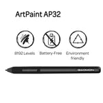 Art Paint Ap32 Battery Free 8192 Levels Pressure Passive Stylus Only For Graphics Tablet S620 Pd2200
