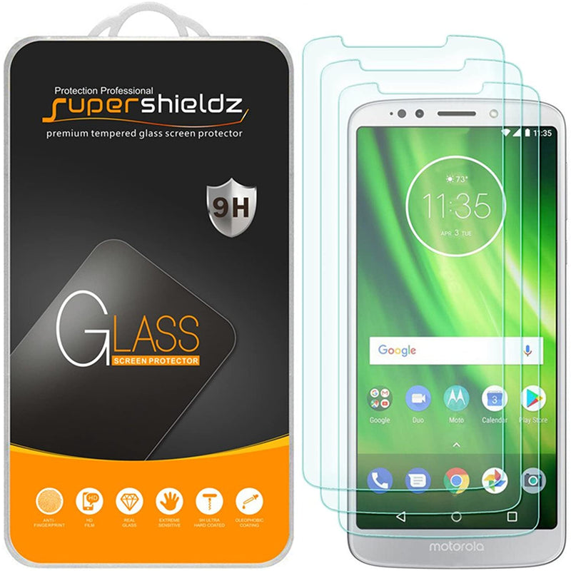 3 Pack Supershieldz Designed For Motorola Moto G6 Play And Moto G Play 6Th Gen Tempered Glass Screen Protector Anti Scratch Bubble Free