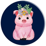 Cute Floral Pig Vegan Gift Pig Mom Grip And Stand For Phones And Tablets