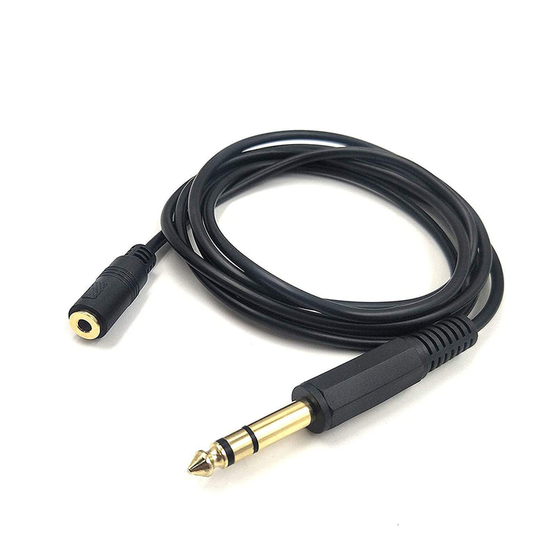 Haokiang 3 5Mm To 6 35Mm Audio Cable Golden Plated 1 8 Inch Female To 1 4 Inch Male Trs Stereo Audio Jack Converter Adapter Extension Wire Cord 5Ft 1 5M3 5F 6 35M