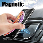 Car Phone Magnetic Clip On Stand Aluminum Alloy Portable Car Cell Phone Non Adhesive Holder Mount Metal Mobile Phone Holder For Iphone Android Phone 1 Pack Black
