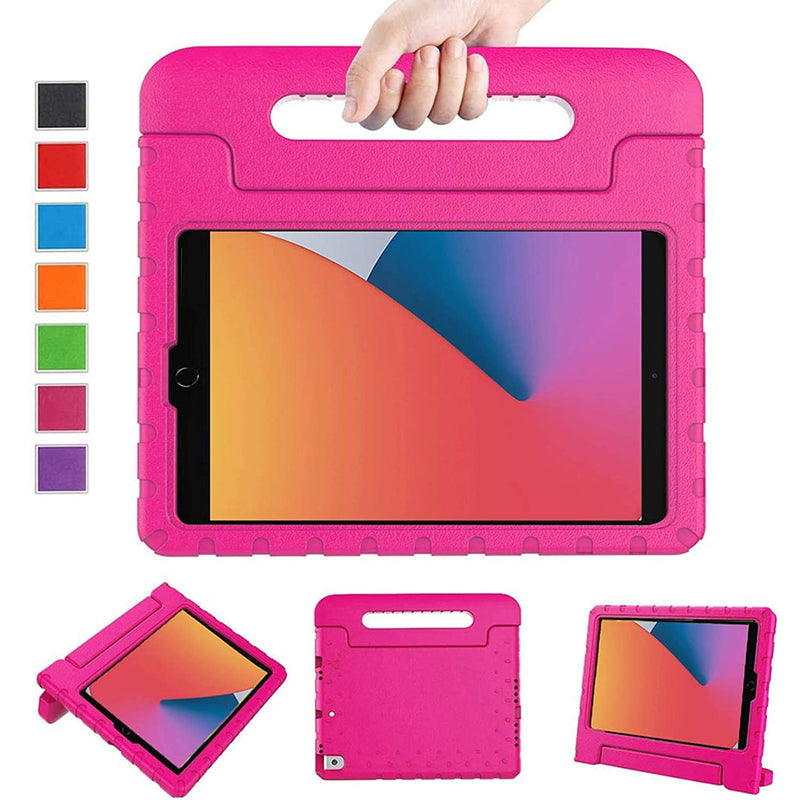 Case For New Ipad 8Th 7Th Generation Case Ipad 10 2 Case Ipad Case 10 2 Inch Shockproof Light Weight Handle Stand Kids Case For Apple Ipad 10 2 20208Th Gen 2019 7Th Gen Air 3 Hot Pink