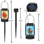 Mason Jar Lights With Red Bird Santa Claus Decor