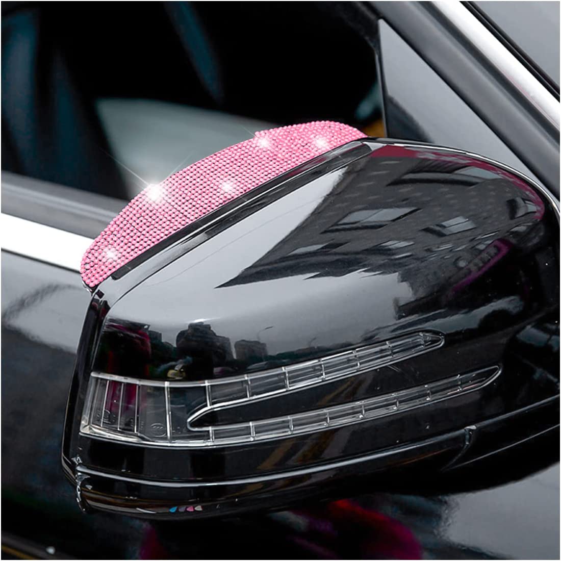 2pcs Car Rear View Mirror Rain Visor Guard, Carbon Fiber Car Side