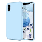 Iphone Xs Case Iphone X Case Slim Lightweight Smooth Liquid Silicone Soft Gel Rubber Microfiber Lining Cushion Texture Cover Shockproof Protective Phone Cases For Iphone Xs X 5 8 Light Blue