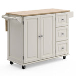 Rolling Mobile Kitchen Island With Storage And Towel Rack