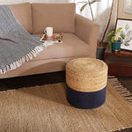 Braided Pouffe Accent Chair Round Seat
