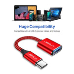 Usb C To Usb Adapter 2 Pack Jsaux Usb Type C Male To Usb 3 0 Female Otg Cable Thunderbolt3 To Usb Adapter Compatible With Macbook Pro Air 2019 2018 2017 Galaxy S20 S20 Ultra Note 10 S9 S8 Red