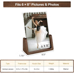 Gift Of Picture Frame 2 Pack Rustic Wooden Photo Frames With Walnut Wood Base