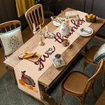 Pumpkin Turkey Thanksgiving Burlap Table Runners