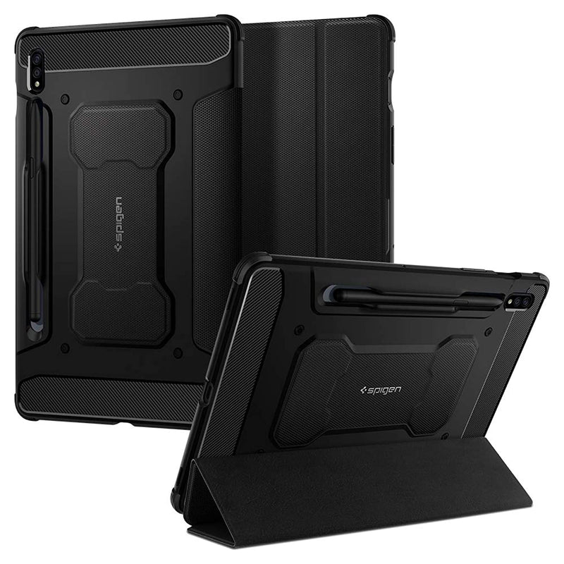 Spigen Rugged Armor Pro Designed For Galaxy Tab S7 Case With S Pen Holder 2020 Black