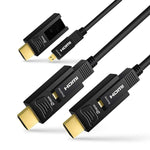 Dtech Fiber Optic Hdmi Cable 50 Feet Ultra Hd 4K 60Hz 444 Chroma Subsampling 18Gbps High Speed With Dual Micro Hdmi And Standard Hdmi Connector