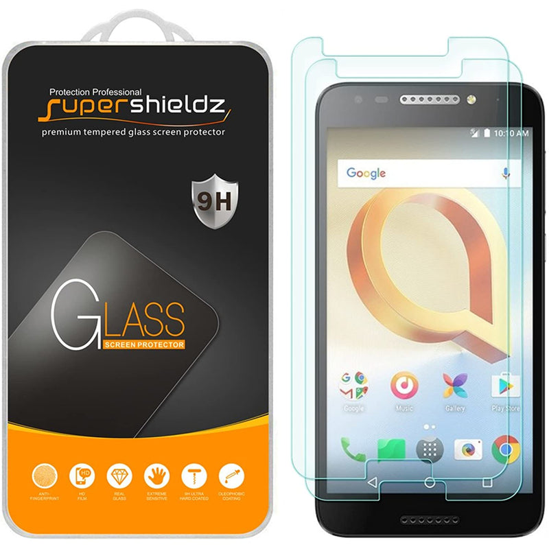 2 Pack Supershieldz Designed For Alcatel A30 Plus Tempered Glass Screen Protector Anti Scratch Bubble Free