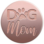 Golden Rose Pink Dog Mom On Dark Pink Grip And Stand For Phones And Tablets