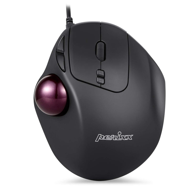 Perixx Perimice 517 Wired Trackball Usb Mouse 7 Button Design Build In 1 34 Inch Trackball With Pointing Feature 1