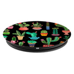 Cactus Pot Black Grip And Stand For Phones And Tablets