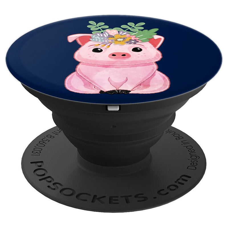 Cute Floral Pig Vegan Gift Pig Mom Grip And Stand For Phones And Tablets