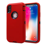Aicase Iphone X Xs Case 3 In 1 Scratch Resistant Drop Proof Heavy Duty Soft Tpu Hard Pc Hybrid Truly Shockproof Armor Protective For Iphone X Xs Red Black