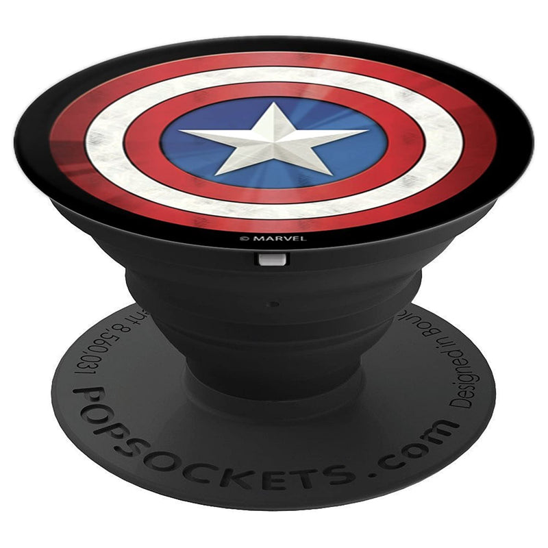 Marvel Captain America Shiny Shield Icon Grip And Stand For Phones And Tablets