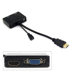 Cablecc Hdmi To Vga Hdmi Female Splitter With Audio Video Cable Converter Adapter For Hdtv Pc Monitor