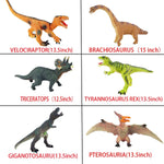 6 Piece Jumbo Dinosaur Toys 13 15 Inch Action Figures
