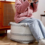 Braided Handwoven Casual Ottoman Pouf Cover