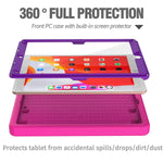 Kids Case For New Ipad 10 2 2020 2019 Ipad 8Th 7Th Generation Case With Built In Screen Protector Shockproof Light Weight Handle Stand Case For Ipad 10 2 2020 2019 Rose And Purple