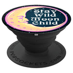 Stay Wild Moon Child Drawing Witchy Space Stars Boho Hippie Grip And Stand For Phones And Tablets