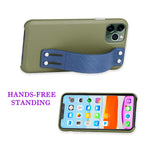 The Foldable Kickstand Series Leather Case Compatible With Iphone 11 Pro Max Green Blue