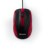 Verbatim Optical Mouse Wired With Usb Accessibility Mac Pc Compatible Red