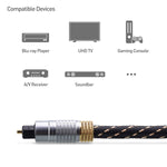 Cable Matters Toslink Cable Toslink Optical Cable Digital Optical Audio Cable 15 Feet With Metal Connectors And Braided Jacket
