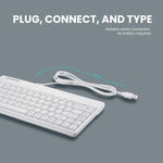 Perixx Periboard 409Wu Us Wired Usb Mini Keyboard White Us English