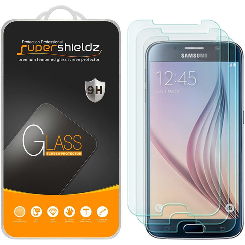 3 Pack Supershieldz Designed For Samsung Galaxy S6 Tempered Glass Screen Protector Anti Scratch Bubble Free