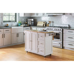Rolling Mobile Kitchen Island With Storage And Towel Rack